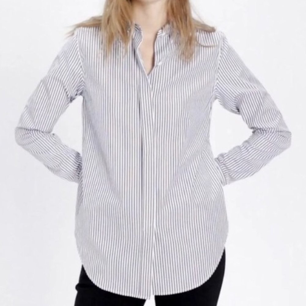 Theory Ganessa Button-Up Striped Shirt